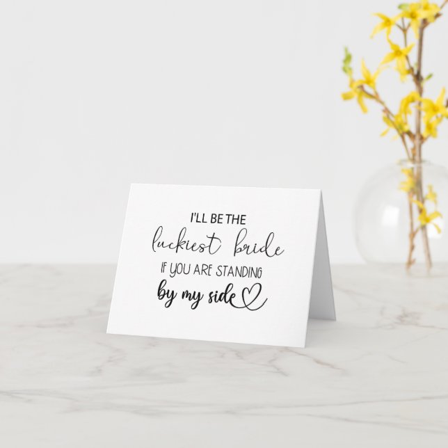 I'll be the luckiest bride folded card (Yellow Flower)
