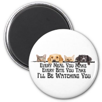 I'll Be Watching You Funny Cat and Dog Magnet