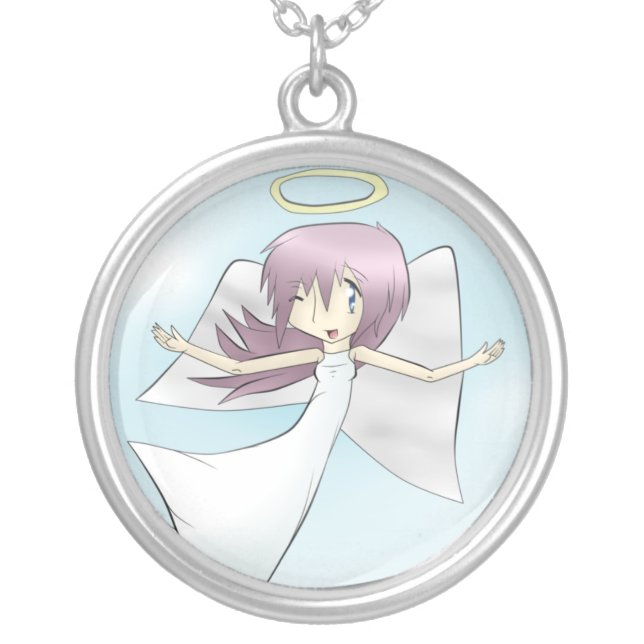 I'll Be Your Angel. Silver Plated Necklace (Front)