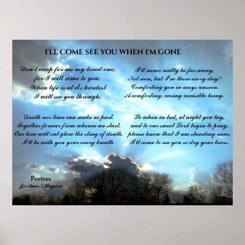 ILL COME SEE YOU WHEN IM GONE poster