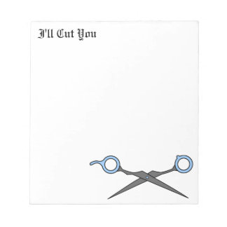 I'll Cut You (Blue Hair Cutting Scissors) Notepad