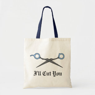 I'll Cut You (Blue Hair Cutting Scissors) Tote Bag