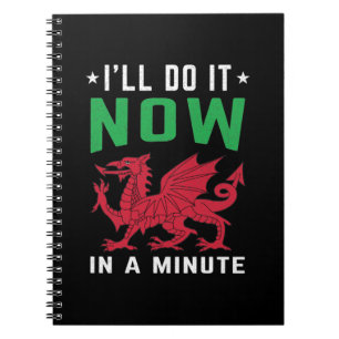 I'll Do It Now In A Minute Funny Welsh Sayings Notebook