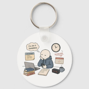 I'll Do It Tomorrow Funny Procrastination Meme Keychain