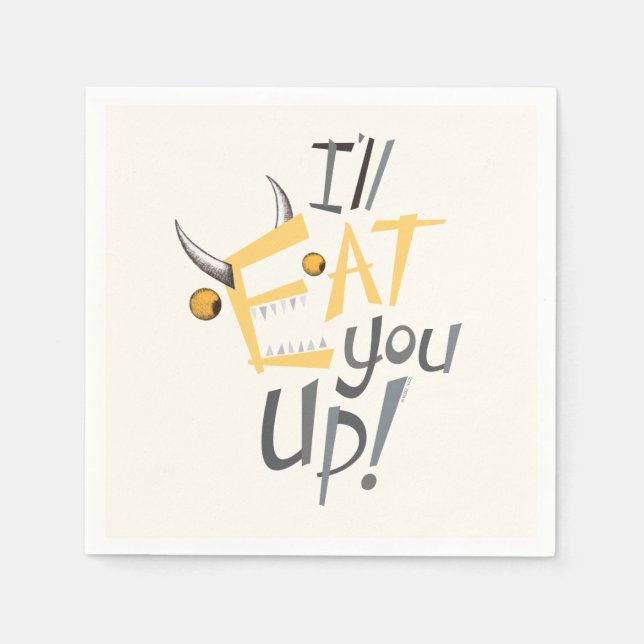 I'll Eat You Up Graphic Napkins (Front)