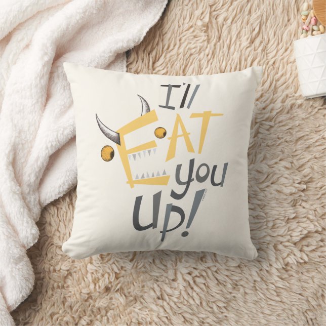 I'll Eat You Up Graphic Throw Pillow (Blanket)