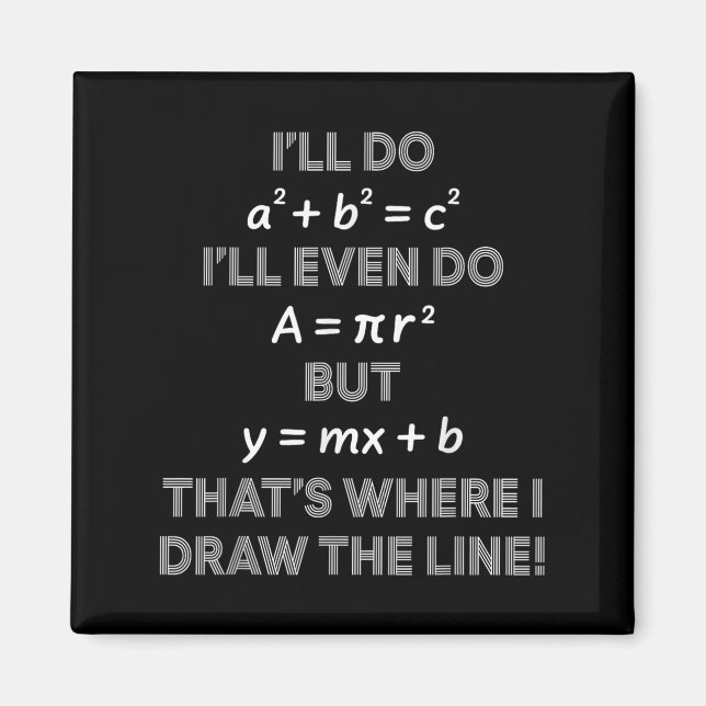 I'll Even Do That's Where I Draw The Line Math Tea Magnet (Front)
