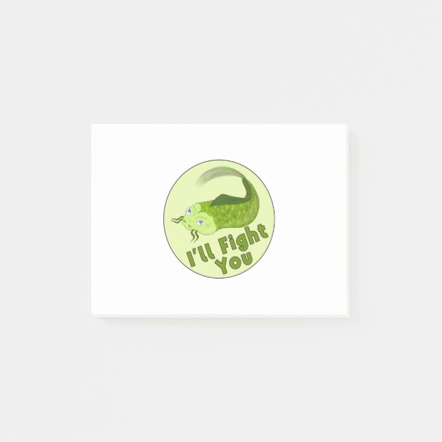 I'll Fight You Funny Fishing Post-it Notes (Front)