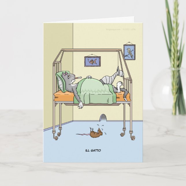 Ill Gatto Get Well Card (Front)