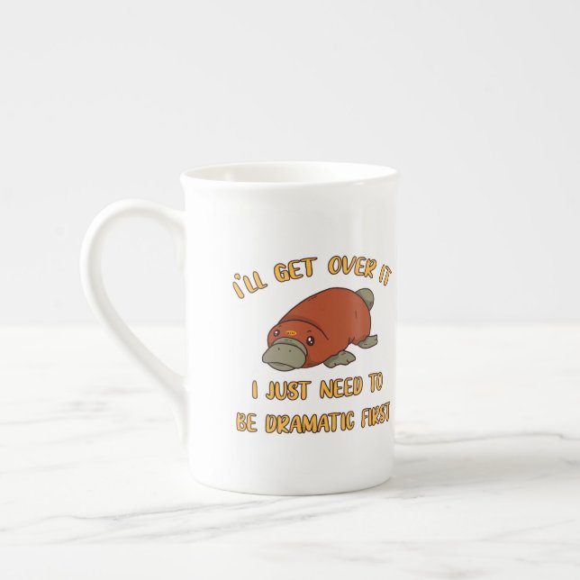 I'll Get Over It Platypus Bone China Mug (Left)