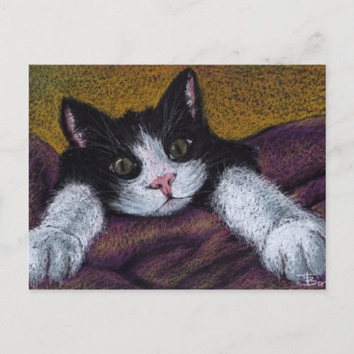 Ill get ya tuxedo kitten postcard by Tanya Bond