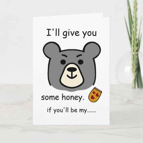 Ill Give You Some Honey Valentines Day Bear Card