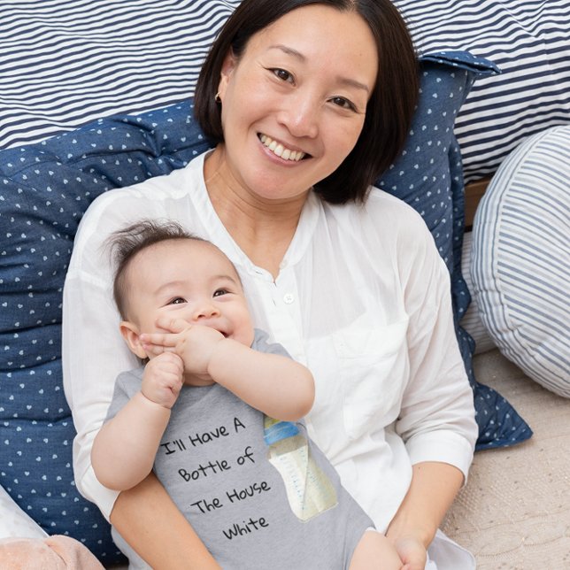 I'll Have A Bottle Of The House White Funny Boys Baby Bodysuit (Creator Uploaded)