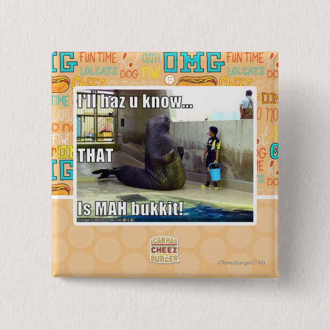 I'll haz u know pinback button (Front)