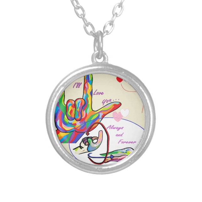 I'll Love You Always and Forever Silver Plated Necklace (Front)