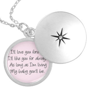 I'll love you forever locket necklace
