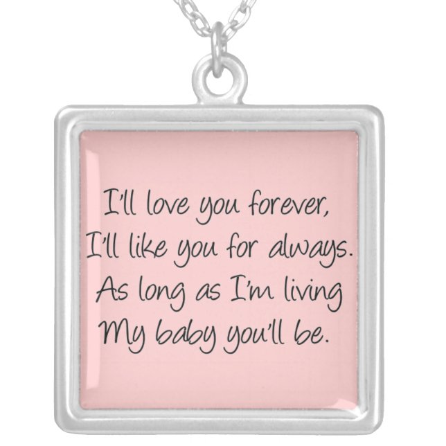 I'll love you forever silver plated necklace (Front)