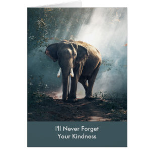 I'll Never Forget Your Kindness Elephant Thank You Cards