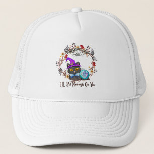 I'll Put Magic On You – Black Witch Cat Halloween Trucker Hat
