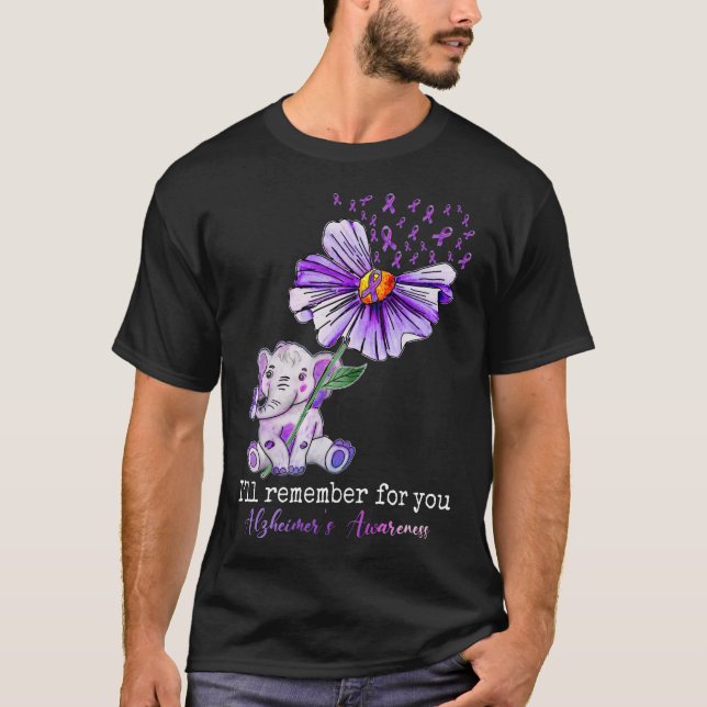 I'll Remember For You Alzheimer's Awareness Cute E T-Shirt (Front)