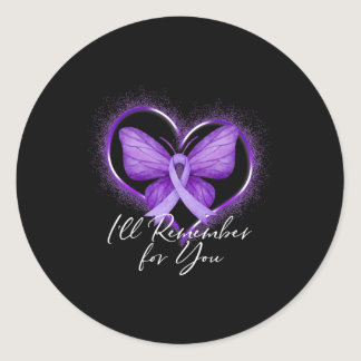 I'll Remember For You Alzheimer's Awareness Purple Classic Round Sticker