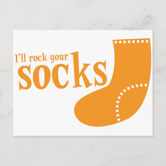 Ill rock your socks postcard (Front)