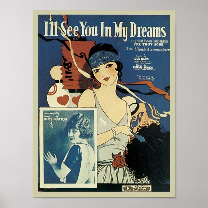 I'll See You In My Dreams Vintage Songbook Cover Posters