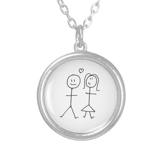 I'll stick by you silver plated necklace (Front)