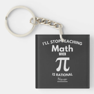I'll Stop Teaching Math When Pi Is Rational... Nev Keychain
