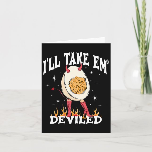 I'll Take Em Deviled Autumn Thanksgiving Funny Dev Card (Front)