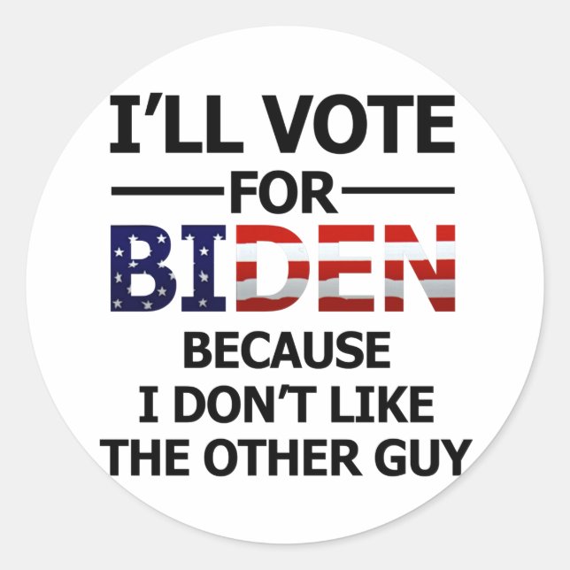I'll vote for Biden Classic Round Sticker (Front)