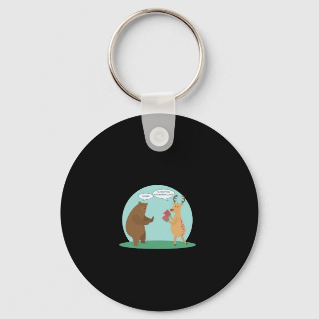 I'll With My Bear Hands Oh Deer Funny Creative Sty Keychain (Front)