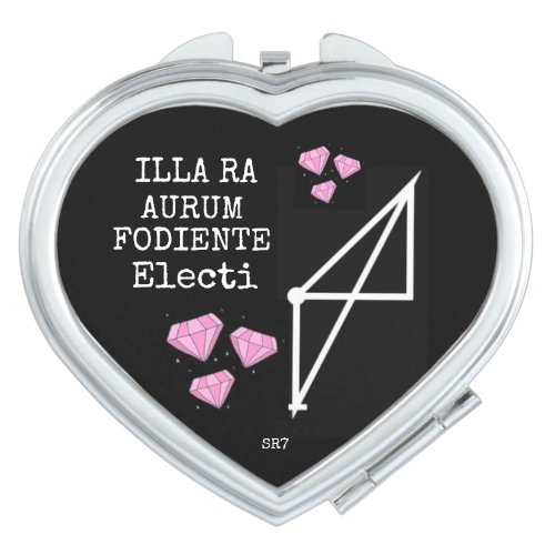 ILLA RA AURUM FODIENTE ELECTI Compact Heart Mirror