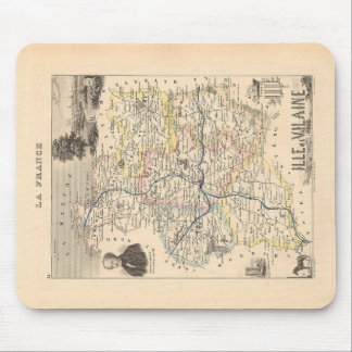 Ille et Vilain Department, Alexandre Vuillemin Map Mouse Pad
