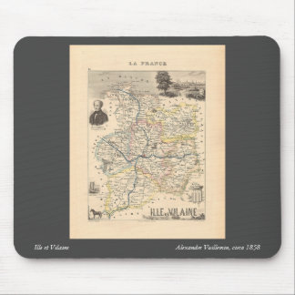 Ille et Vilain Department, Alexandre Vuillemin Map Mouse Pad