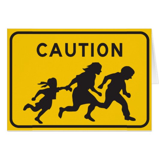 Illegal Aliens Crossing Highway Sign Cards (Front Horizontal)