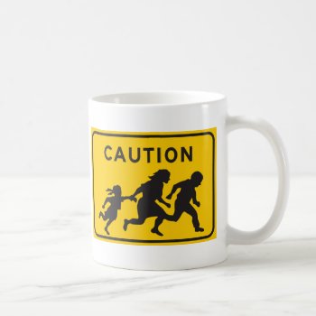 Illegal Aliens Crossing Highway Sign Coffee Mug by wesleyowns at Zazzle