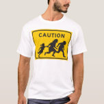 Illegal Aliens Crossing Highway Sign T-shirt at Zazzle