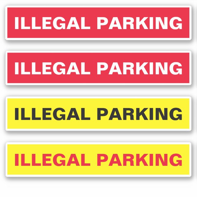 illegal parking sticker (Front)
