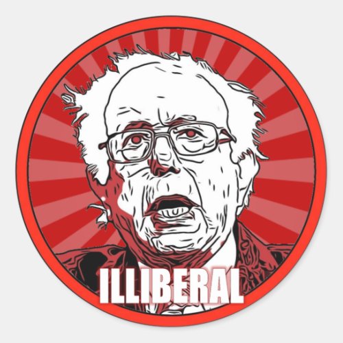Illiberal Bernie Sanders Classic Round Sticker