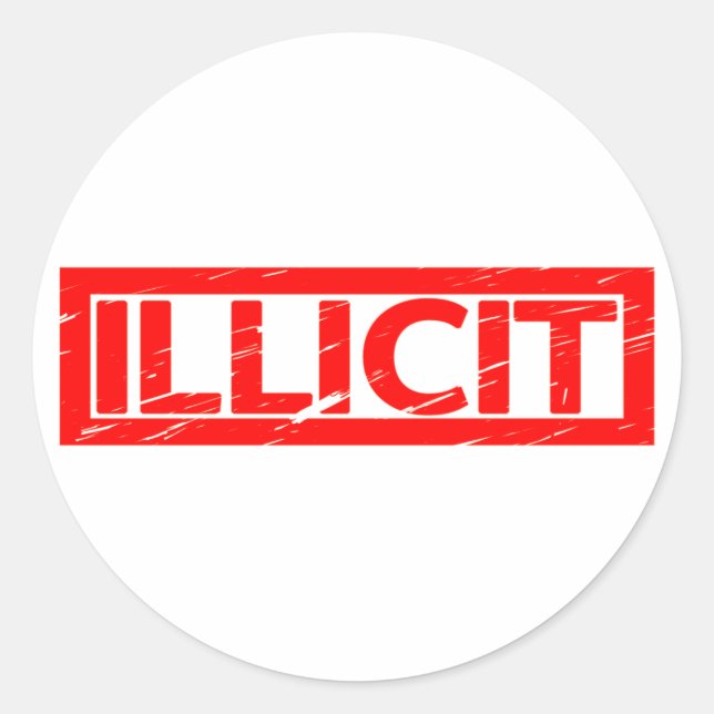 Illicit Stamp Classic Round Sticker (Front)