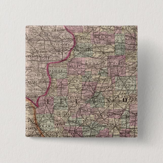 Illinois 10 pinback button (Front)