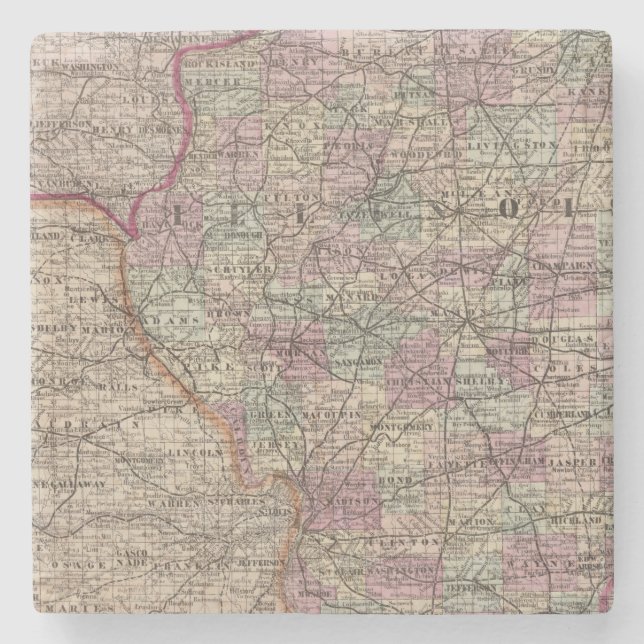 Illinois 10 stone coaster (Front)