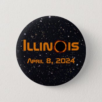 Illinois 2024 Total Solar Eclipse Button by GigaPacket at Zazzle
