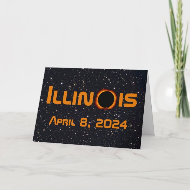 Illinois 2024 Total Solar Eclipse Card (Front)