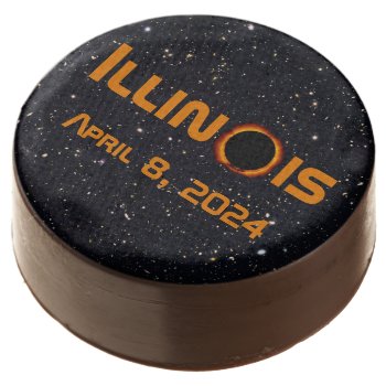 Illinois 2024 Total Solar Eclipse Chocolate Covered Oreo by GigaPacket at Zazzle
