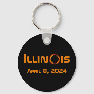 Illinois 2024 Total Solar Eclipse Keychain