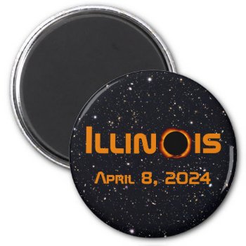 Illinois 2024 Total Solar Eclipse Magnet by GigaPacket at Zazzle