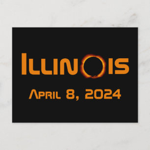 Illinois 2024 Total Solar Eclipse Postcard