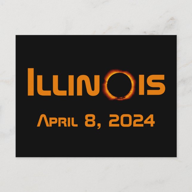 Illinois 2024 Total Solar Eclipse Postcard (Front)